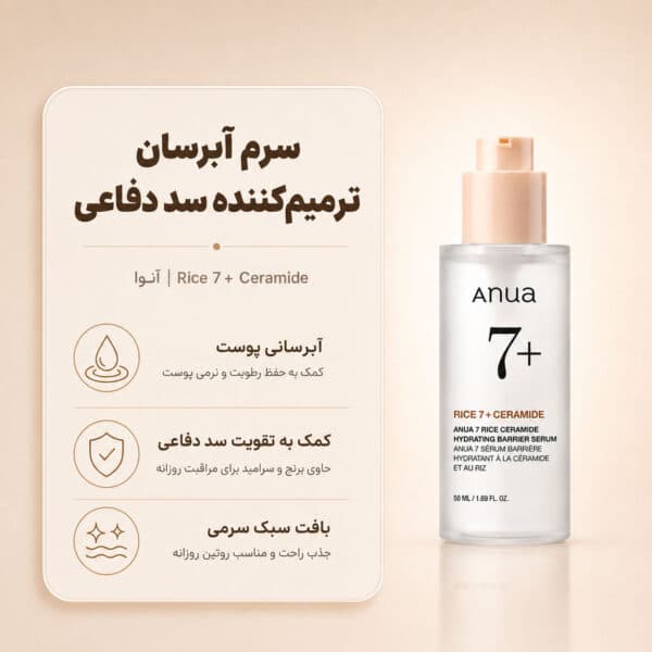 نمای سرم Anua Rice Ceramide 7 Hydrating Barrier Serum