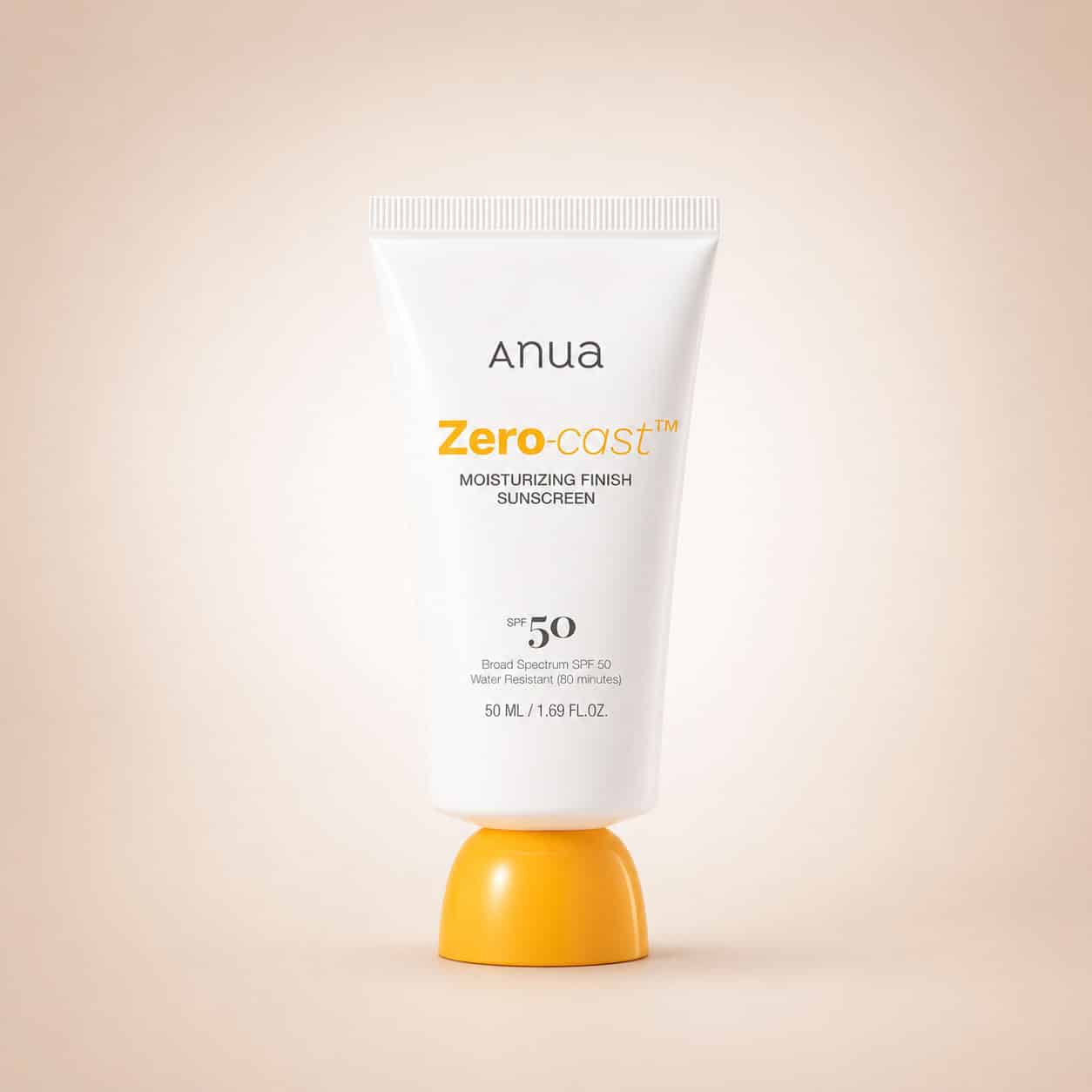 ضد آفتاب آبرسان بدون رنگ آنوا SPF 50 ضد آفتاب Anua Zero Cast Moisturizing Finish Sunscreen بدون سفیدی