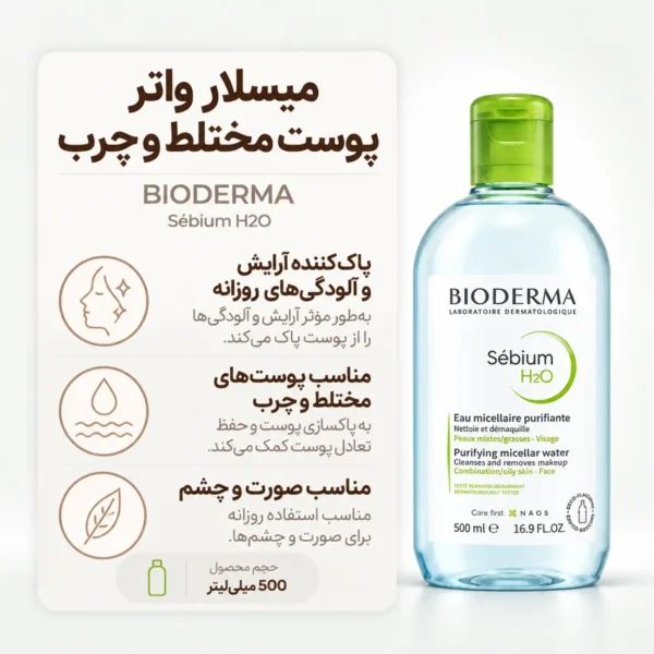 عملکرد میسلار واتر بایودرما سبیوم H2O در پاکسازی پوست