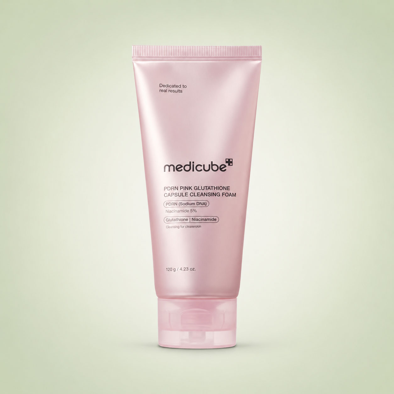 فوم شستشوی کپسولی PDRN و گلوتاتیون صورتی مدی کیوب فوم شستشوی مدی کیوب PDRN Pink Glutathione Capsule Cleansing Foam حجم 120 گرم