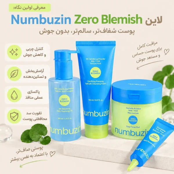 لاین Zero Blemish نامبوزین شامل محصولات مراقبت از پوست مستعد جوش و چربی