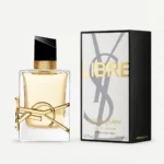 نمای روبه‌روی عطر زنانه Yves Saint Laurent Libre Eau de Parfum با لوگوی طلایی YSL