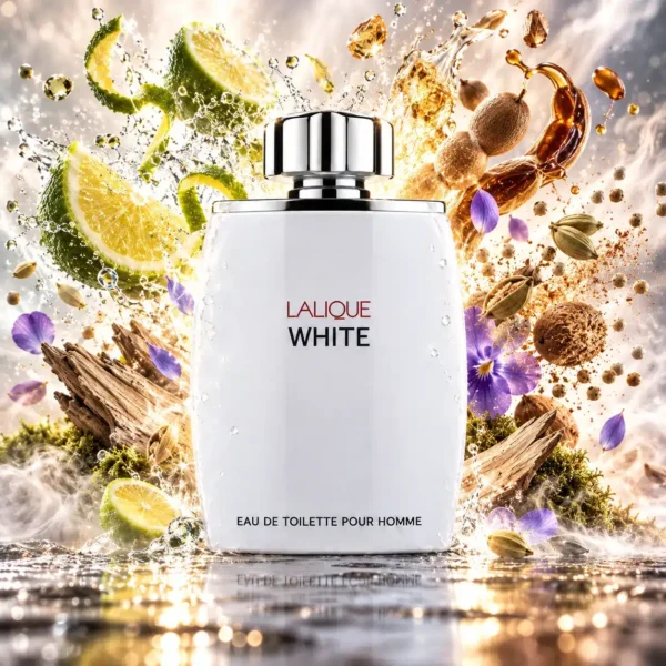 عطر لالیک وایت مردانه با رایحه خنک، مرکباتی و ادویه‌ای
