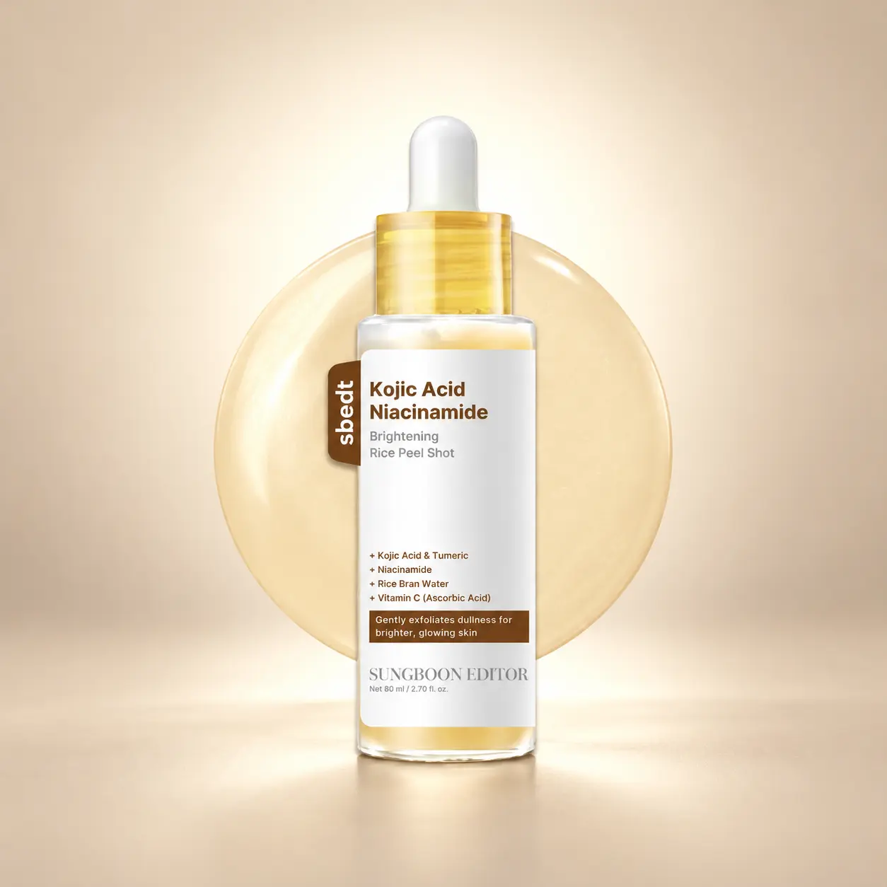 SUNGBOON EDITOR Kojic Acid Niacinamide Rice Peel Shot 80ml پیل شات روشن کننده کوجیک اسید و نیاسینامید سانگ بون ادیتور 80 میلی لیتر