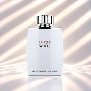 بطری سفید عطر لالیک وایت مردانه Lalique White Eau de Toilette با درپوش مشکی