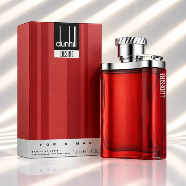 جعبه و بطری عطر مردانه دانهیل دیزایر قرمز ادو تویلت